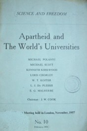 Apartheid and the World's Universities