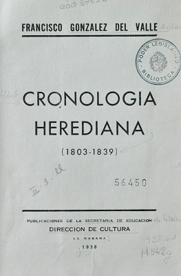 Cronología Herediana : (1803-1839)