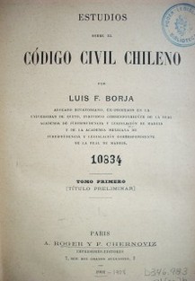 Estudios sobre el Código Civil Chileno