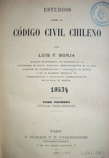 Estudios sobre el Código Civil Chileno