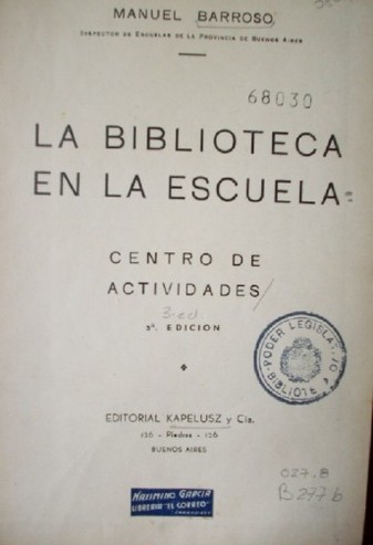 La biblioteca en la escuela : centro de actividades