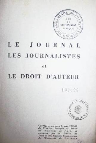 Le Journal les journalistes et le droit d'auteur