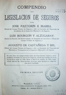 Compendio de legislación de seguros