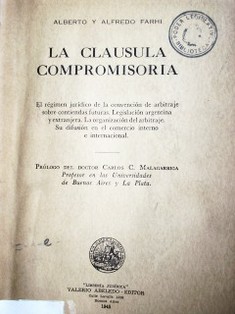 La cláusula compromisoria