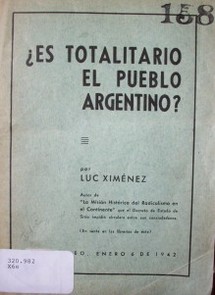 ¿Es totalitario el pueblo argentino?