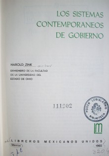 Los sistemas contemporáneos de gobierno