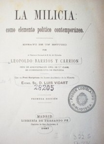 La milicia : como elemento político contemporáneo