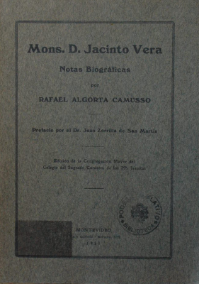Mons. Don Jacinto Vera : notas biográficas