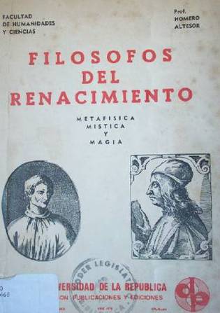 Filósofos del renacimiento : metafísica, mística y magia