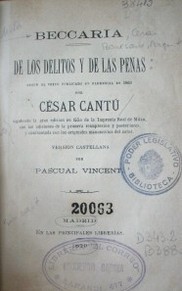 De los delitos y de las penas : según el texto publicado en Florencia en 1862