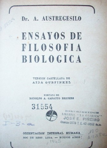 Ensayos de filosofía biológica