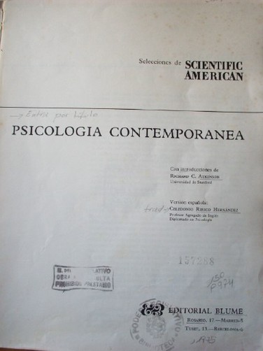 Psicología contemporánea