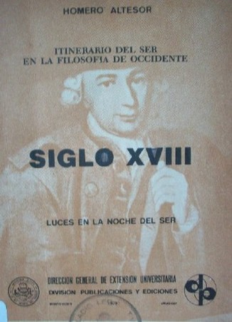 Itinerario del Ser en la filosofía de occcidente : Siglo XVIII ; Luces en la noche del Ser