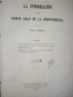 La inmigración en el primer siglo de la Independencia