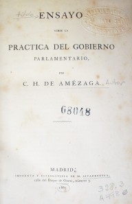 Ensayo sobre la práctica del Gobierno Parlamentario