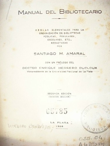 Manual del Bibliotecario