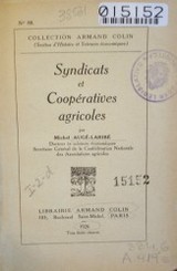 Syndicats et coopèratives agricoles