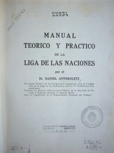 Manual teórico y práctico de la Liga de las Naciones