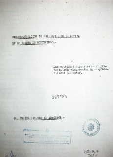 Reestructuración de los servicios de estiba en el Puerto de Montevideo