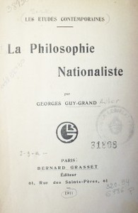 La philosophie nationaliste