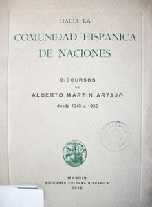 Hacia la comunidad hispánica de Naciones