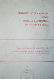 Simposio internacional sobre energía geotérmica en América Latina