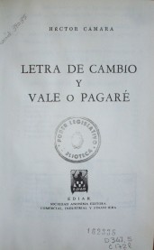 Letra de cambio y vale o pagaré