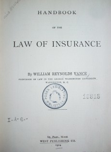 Handbook of the law of insurance