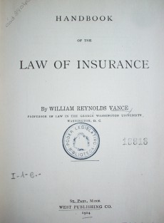 Handbook of the law of insurance