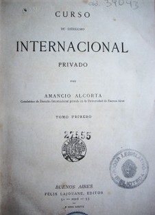 Curso de Derecho Internacional Privado