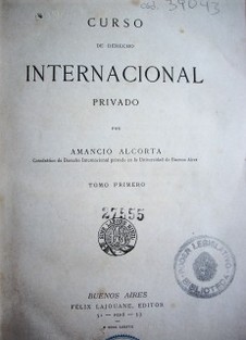 Curso de Derecho Internacional Privado