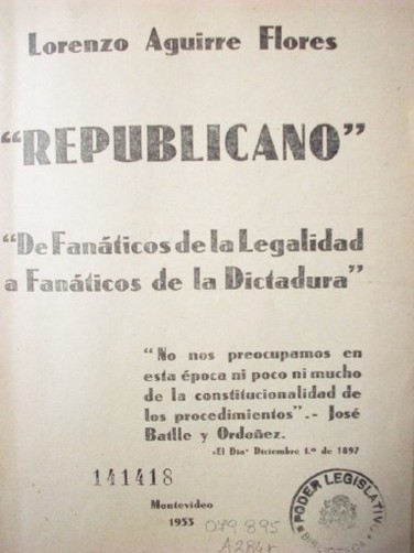 "Republicano" : "De fanáticos de la legalidad a fanáticos de la dictadura"