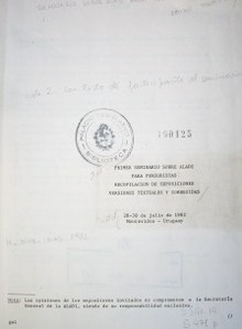 Primer Seminario sobre ALADI para Periodistas : recopilación de exposiciones, versiones textuales y corregidas