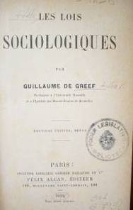 Les lois sociologiques