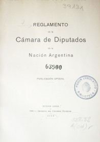 Reglamento de la Cámara de Diputados de la Nación Argentina