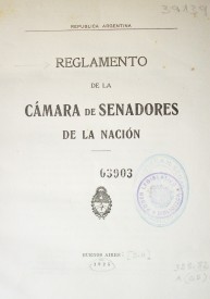 Reglamento de la Cámara de Senadores de la Nación