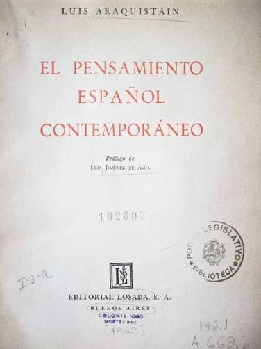 El pensamiento español contemporáneo