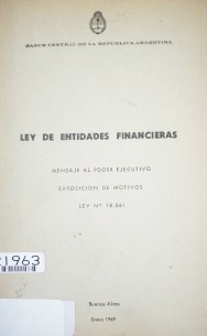 Ley de entidades financieras