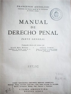 Manual de Derecho Penal : parte general