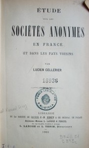 Etude sur les sociétés anonymes en France et dans les pays voisins