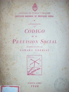 Anteproyecto de Código de la Previsión Social