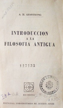 Introducción a la filosofía antigua