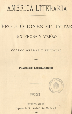 América literaria : producciones selectas en prosa y verso