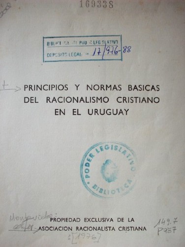 Principios y normas básicas del racionalismo cristiano en el Uruguay