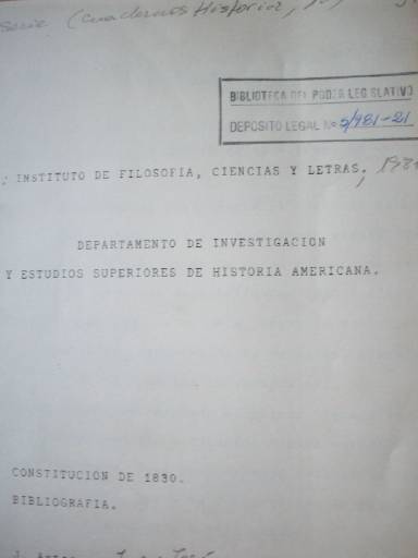 Constitución de 1830 : bibliografía