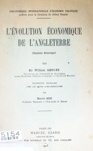 L'évolution économique de L'Angleterre