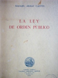 La ley de orden público