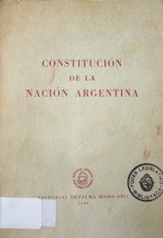 Constitución de la Nación Argentina : 1853