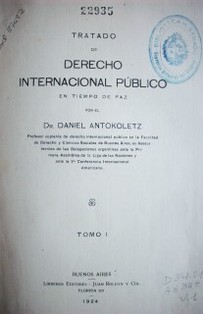 Tratado de Derecho Internacional Público en tiempo de paz