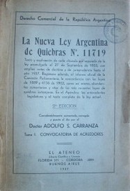 La nueva ley argentina de quiebras Nº 11.719